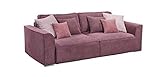 lifestyle4living Schlafsofa in Aubergine mit Bettkasten, 2-Sitzer Sofa mit Schlaffunktion, Webstoff/Bonell-Polsterung | Gemütliche Schlafcouch in modernem Desig