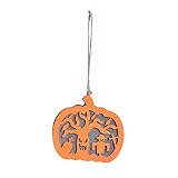 Gtytrxi Halloween-Kürbis-Lampe, aus Holz, mit Umhängeband, Dekoration für Friedhofsschloss, Geister, Kleiderzubehör, Hängeleuchten für drinnen und drauß