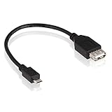 Wicked Chili USB Adapter Kabel kompatibel mit Samsung Galaxy S4, S4 Active, Tab 3, Note 10.1 2014, Note 3, Note II, A3 (2016) A310F, A5 (2016) MicroUSB Handy & Tablet OTG-Adapter (20cm) schw