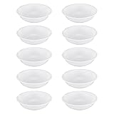 Housoutil 10 Stück Kunststoff-Saucenschalen, Dip-Schalen, rund, weiß, Dip-Schalen, Sojasoßenschalen, Sushi-Dip-Schalen, k