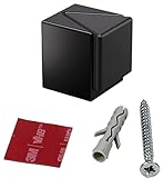 Gedotec Boden-Türpuffer Edelstahl Türstopper eckig - KIRA | Gummi-Puffer für Boden-Montage | Anschlagpuffer Metall zum Schauben oder Kleben | 1 Stück - Design Stopper schwarz mit Befestigung