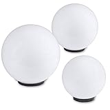 Kugelleuchten 3er SET 20 cm, 30 cm&40 cm Ø, Innen&Außen IP44, Gartenkugeln für Energiesparlampen E27&LED - 230 V&23W