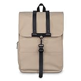 Hama Laptoprucksack 15.6 Zoll, 40 cm (Laptoptasche für Damen und Herren, leichter Rucksack aus wasserabweisendem Material, Tasche mit Tabletfach, verstellbaren Schultergurten, Trolleyband) beig