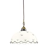 Austrolux 731.30.26 A, Pendelleuchte, Glas, Altmessing, 30 x 30 x 26