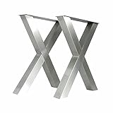 X-Tischbeinset 8080 Edelstahl V2A Giese Metalldesign | Gestell | Esstisch | viele Größen (B:80 cm x H:72 cm)