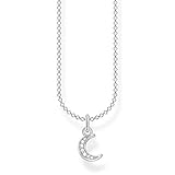 Thomas Sabo Damen Halskette Mond pavé silber 925 Sterlingsilber, 38-45 cm Läng