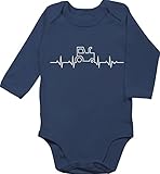 Shirtracer Fahrzeuge Baby - Herzschlag Traktor - 6/12 Monate - Navy Blau - Traktor - BZ30 - Baby Body Lang