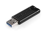 Verbatim 49318 PinStripe USB-Stick - 64 GB - High-Speed 3.0-Schnittstelle, externer Speicherstick mit Schiebefunktion - schw