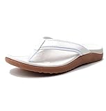 CELANDA Zehentrenner Damen Herren Flip Flops Yogamatte Orthopädische Sandalen Weiche Leicht Badelatschen Rutschfest Strand Hausschuhe Mit Arch Support Weiß 39EU