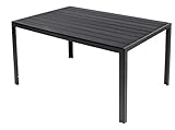 LINDER EXCLUSIV Gartentisch Aluminium Polywood Non Wood 150 x 90 cm schw