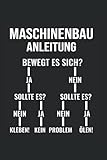 MASCHINENBAU ANLEITUNG: Lustiges Engineer Studenten Notizheft Geschenk Für Maschinenbau, Elektrotechnik Ingenieure I 120 Seiten Kariert, A5