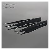 HANRUO Pinzette mit gebogenem und geradem Edelstahl, Farbe: ESD-12 plus ESD-15