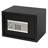 ECD Germany Safe Digitaler Elektronischer Tresor mit Alarm 35x25x24,5cm Schwarz Metalltresor mit Doppelbolzen Verriegelung, Möbeltresor mit PIN-Code und Schlüssel, Boden Wandtresor für Schmuck Barg