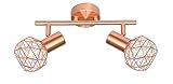 Design Decken Strahler Wohn Ess Zimmer Beleuchtung Kupfer Kugel Geflecht Lampe Globo 54805-2 XAR