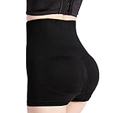 DAMAIHFC Hüfthöschen - Butt Lifter High Waist Control Höschen Taillentrainer Seamless Shapewear Hip Enhancer Body Shaper Push Up Unterhose Abnehmen,Schwarz,S