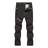 BIBOKAOKE Skihose für Damen Warm Fleece Gefüttert Snowboardhose Dicke Thermohose Wasserdicht Winddicht Winterhose Ripstop Trekkinghose Hohe Taille Softshellhose für Camping Wintersp