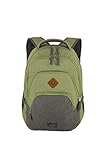 travelite Rucksack Handgepäck mit Laptop Fach 15,6 Zoll, Gepäck Serie BASICS Daypack Melange: Modischer Rucksack in Melange Optik, 096308-80, 45 cm, 22 Liter, grün/g