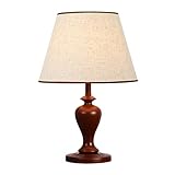 Büroraum Schreibtischlampe Nachttischlampen mit Stoffwäsche Lampenschirm, Holzbasis Nachttischlampen for Schlafzimmer, Wohnzimmer, Kinderzimmer, Wohnheim, Büro Nachttischlamp
