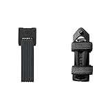 ABUS Faltschloss Bordo Lite 6050/85, Black, 85 cm, 51800 & Fahrradtasche ST 6150/85 + 6050/85 Transporttasche, 52909