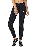 BALEAF Damen Radlerhose mit 3D Sitzpolster Tights Lange Fahrradhose Schwarz/Lila L