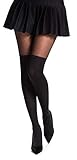 Romartex Damen Strumpfhose mit Overknees Muster 20/60 DEN, M, schw
