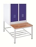 Unterbausitzbank | Untergestell Garderobensitzbank mit Schuhrost für die Schrank & Stuhl Spinde, Umkleide- und Schließfachschränke (60 cm breit)