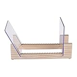 N/W Schallplattenständer Holz Retro Vinylplatten Aufbewahrung Box aus Kiefernholz mit robustem transparentem Acrylhalter für bis zu 25 Alb