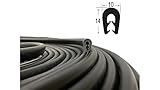 RS 1-3 TPE Kantenschutz Thermoplast - bis +140°C - Klemmbereich 1-3 mm - Kantenschutzprofil Schoner Klemm Keder Gummi (1m, Schwarz)