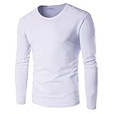 Buby Herren Langarm Bequem Baumwolle Polyester Strick Sweatshirt Rundhals Pullover Einfarbig Lässig Einfache Sweat Tops Herren Wild Slim Fit Atmungsaktiv Leicht Sport Pullover Outwear Mäntel S