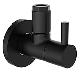 KIRCHHOFF Design Universal Eckventil mit Schnellverschluss, Eckregulierventil für Kalt- und Warmwasserleitungen, 98166120, schw