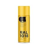 CL COSMOS LAC Sprühlack gelb, glänzend - Spraydosen Sprühfarbe DIY Lack Acryllack Spray Farbspray Sprühdose Lackspray Farbe für Kunststoff, Metall, UVM. (RAL 1018 - zinkgelb)