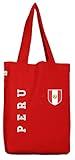 Wappen Fußball WM Fanshirt Gruppen Bio Baumwoll Jutebeutel Stoffbeutel Fan Trikot Peru, Größe: onesize,R