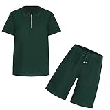 Herrenbekleidung Verkauf Verkauf Clearance Herren Mode Anzug Zweiteiler Casual Kurzarm Slim Shorts Gentleman Warm Männer Polo Rugby Shirts Patchwork Tops Größe S-XXXXXL, Grün 1, M