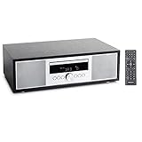 MEDION P64145 All in One Audio System (DAB+, CD, MP3, PLL UKW Radio, USB, Kompaktanlage, Elegantes Design, Weckfunktion, Sleep Einschlafautomatik) Silb