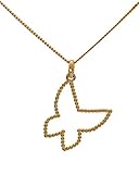 Halskette mit Anhänger, Schmetterling, Kontur hohl, mit Kette 45 cm, aus Echtgold, 18 Karat, mit S