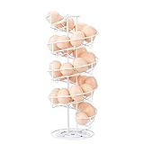 Toplife Eierspender, Spirale, Aufbewahrung für ca. 30 – 36 Eier, Eierständer, zum Aufbewahren und Markieren - Weiß