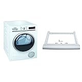 Siemens WT47W5W0 iQ700 Wärmepumpentrockner/A+++/ 8 kg/Selbstreinungs-Automatik/Sensorgesteuerte autoDry-Technologie & WZ11410 Trocknerzubehör/Verbindungssatz ohne Auszug für T24 und T20-2