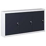 vidaXL Wand Werkzeugschrank Industriedesign Metall Werkstattschrank Hängeschrank Metallschrank Schrank Lochwand Grau Schwarz 120x19x60