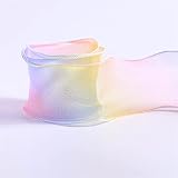 AJULING Rainbow Wave-Band- Hemming Curling Organza Gradient Deco Mesh 7cm 10yards for handgemachte Haarschleife DIY. (Color : 1, Size : 70mm 10yards)
