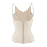 Damen Taillentrainer Korsett Bauchkontrolle Shapewear Top Workout Taille Cincher Bauch Wrap Trimmer Weste Haken & Reißverschluss, hautfarben, 46