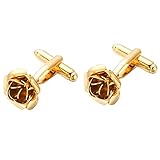 Hinleise Herren-Manschettenknöpfe goldene Rose Metall Manschettenknöpfe mit Box für Anzug Hemd Manschette Dekoration Business Festival Geburtstag Abschlussfeier Geschenk