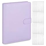 Monland A5 Leder Notizbuch Binder mit 16 StüCk A5 Kunststoff Binder Taschen, Budget Umschlag System, A5 Budget Planner Binder Abdeckung