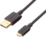 Amazon Basics 80P4V4 Verbindungskabel, USB 2.0, USB-A-Stecker auf Micro-USB-B-Stecker (1 Stück), 3,04 m, Schw