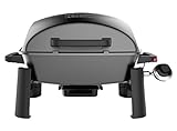 Nexgrill Tragbarer 1-Brenner Gasgrill , Tischgrill klein für Balkon, Bis zu 300°C, Gusseisen Grillrost, Portabler Camping Gas Grill mit Edelstahlbrenner 3,1kw und Piezozündung, Gasg