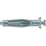 fischer HM 5 x 65 S - Hohlraum-Metalldübel mit Schraube zum Befestigen von Bildern, Gardinenschienen in Plattenbaustoffen - 50 Stück - Art.-Nr. 519775, Silb