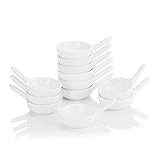 MALACASA, Serie Ramekin.Dish, 12er 3,75'/9,5cm SUPER Mini DessertSchäle Set Porzellan Dessert Snack Vorspeise Nachtisch Schälchen DekoS