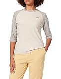 Superdry Damen Vintage Baseball LS Top T-Shirt, Oat Marl/Athletic Grey Marl, XS