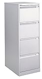 Büro Hippo Bisley Flush vorne 4 DRW. Aktenschrank Gans grau, M