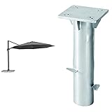 Schneider-Schirme Rhodos Grande Ampelschirm anthrazit ca. 400 cm Ø & Schneider Universal-Bodenp