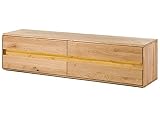 MASSIVMOEBEL24.DE TV-Board Lowboard Kommode LED Unterschrank Sideboard Eiche massiv H